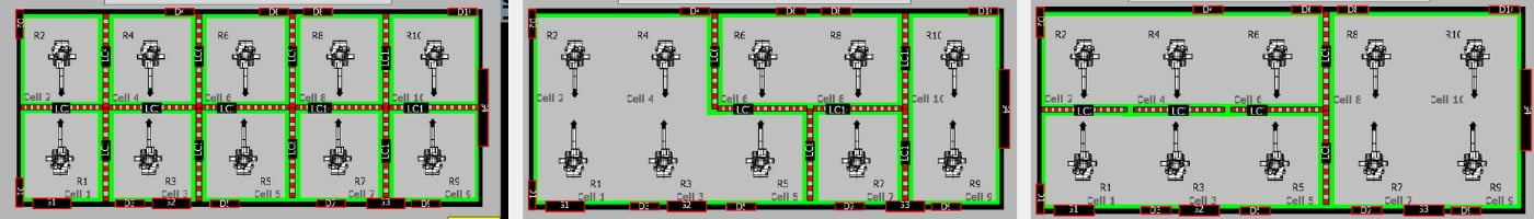 AMT 5x2 robot cell arrangements