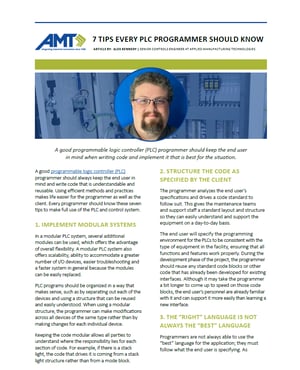 AMT 7 tips plc programmers Alex Kennedy